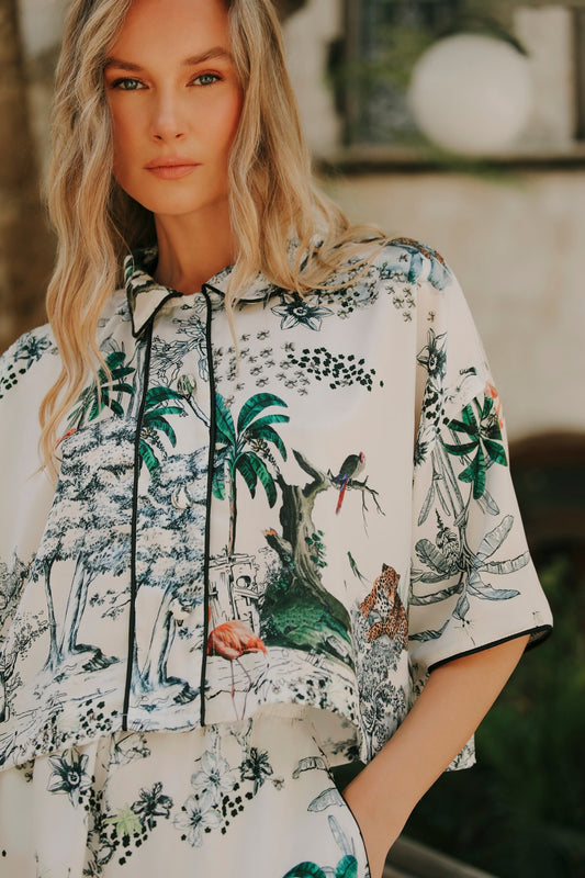 Lionne Creme Crop Üst