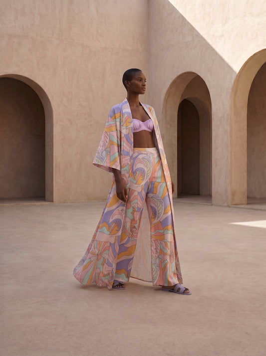ELBA UZUN Kimono&PANTOLON TAKIM
