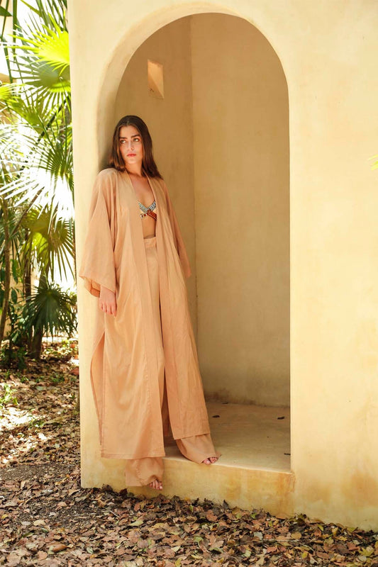 Cappuccıno Kimono & Pantolon Takım