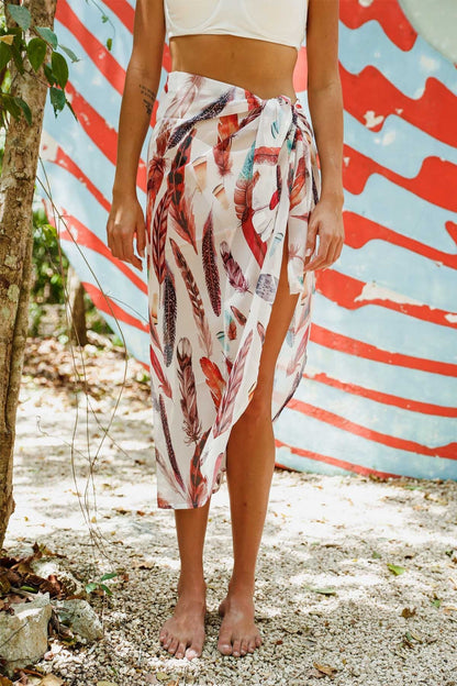 White Feather Pareo Etek