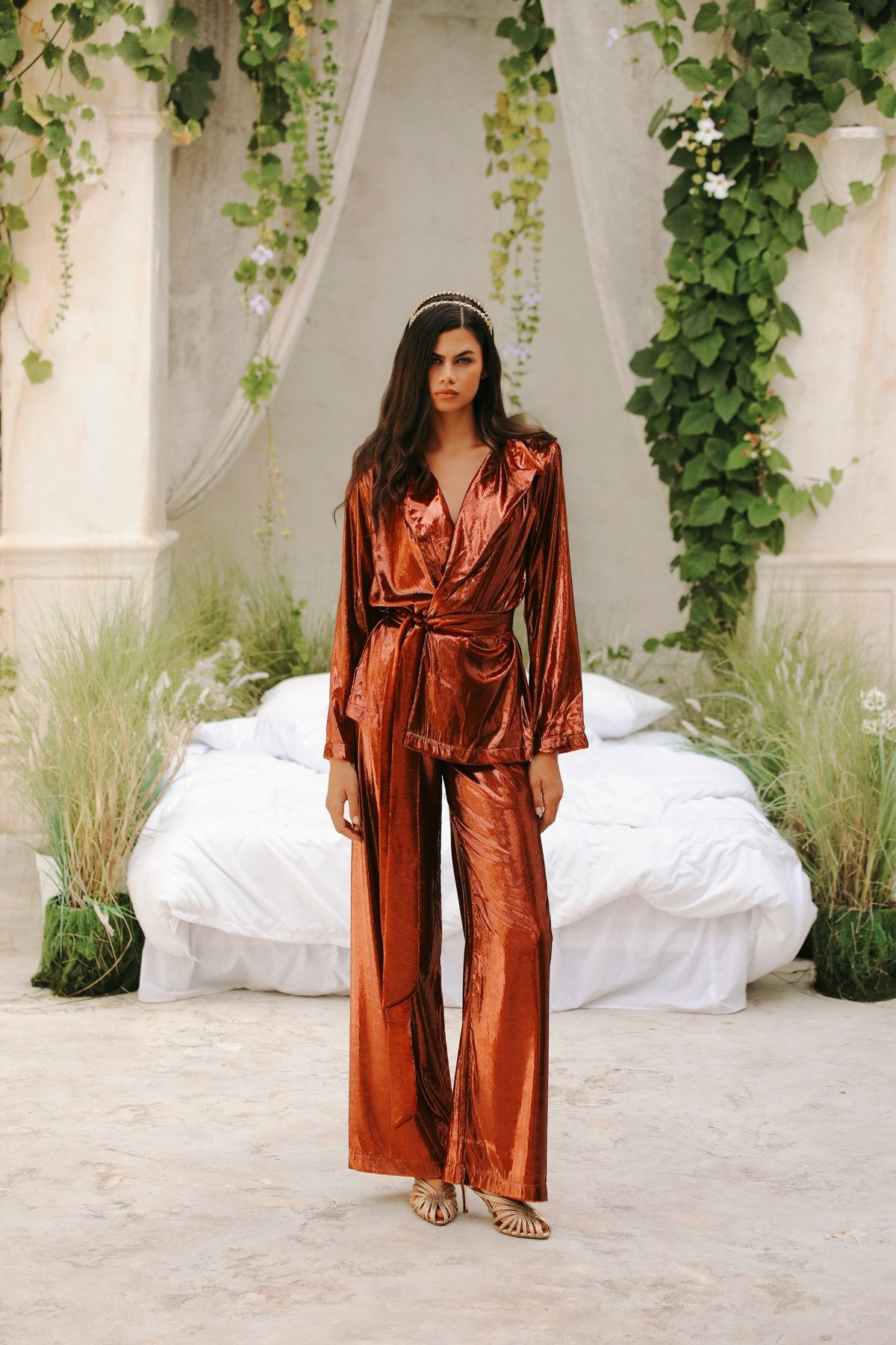 Velours Cuıvre Pantolon Takım