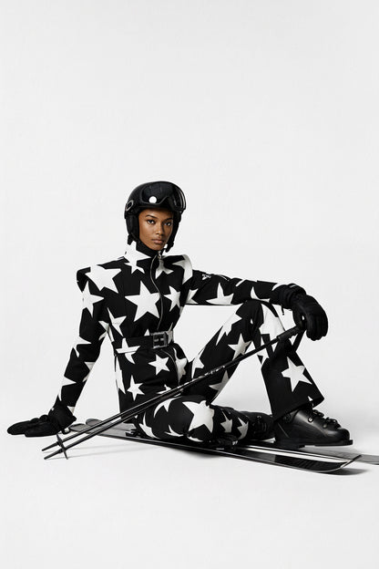Les Deux Alpes-Noir Kayak Tulumu - Boot Cut