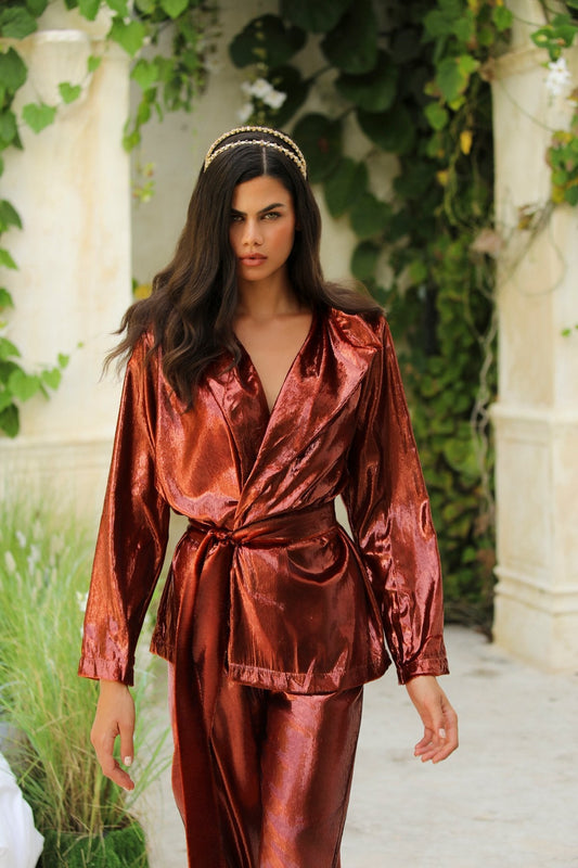 Velours Cuıvre Pantolon Takım