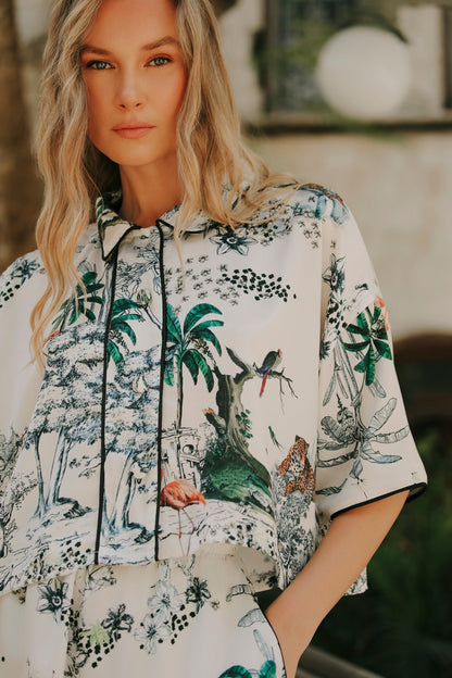 Lionne Creme Crop Üst