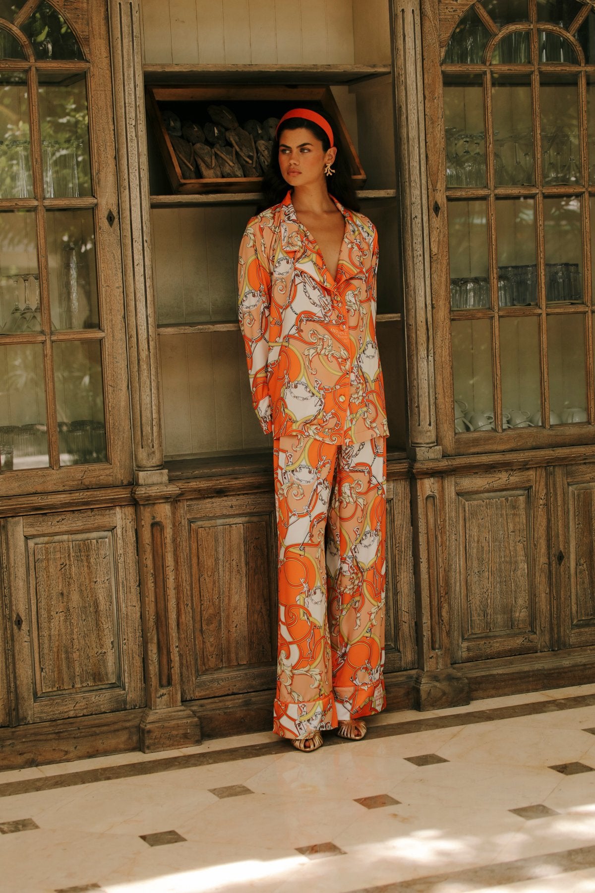 Aurelie Orange Pantolon