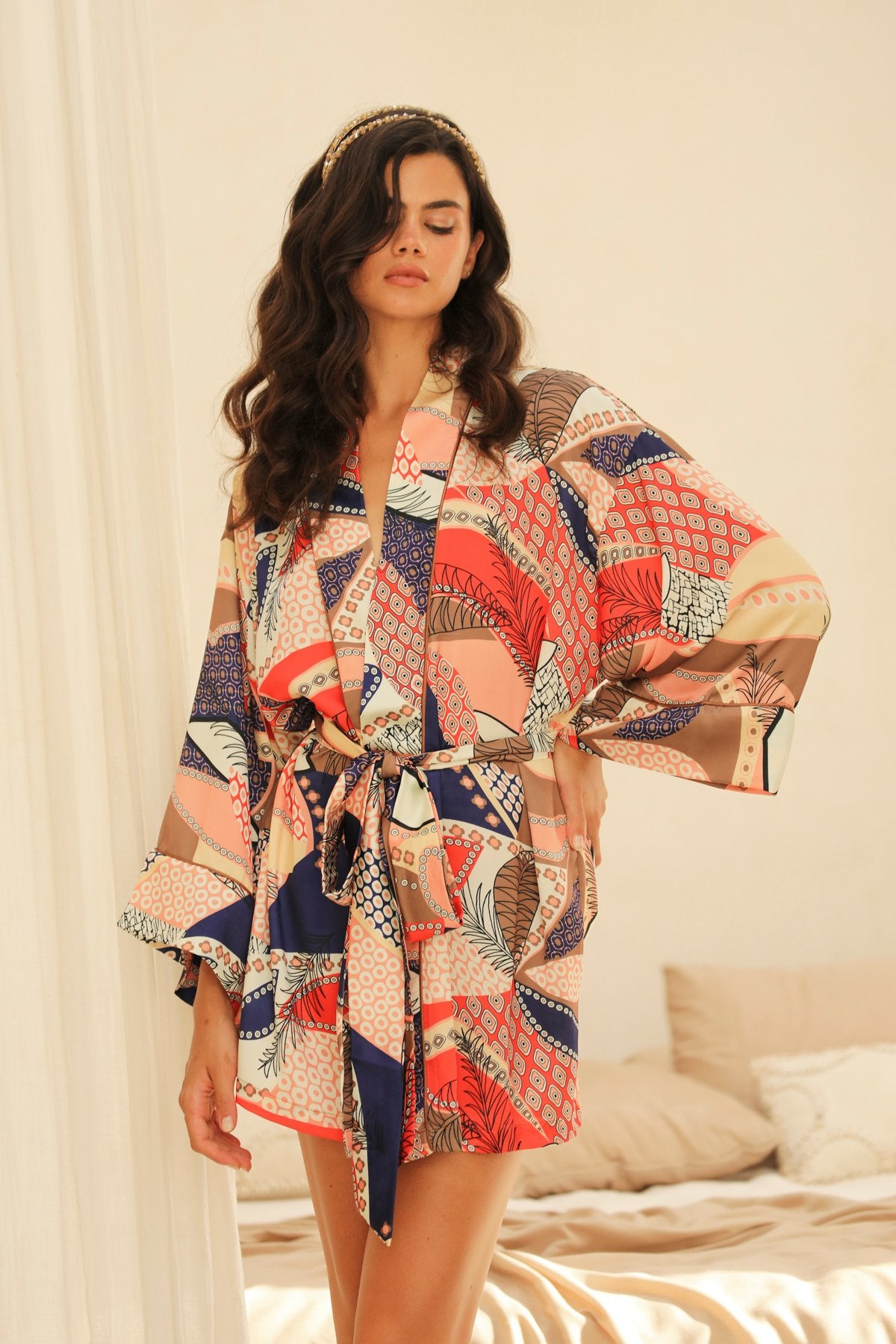 Minuit Kısa Kimono Sabahlık