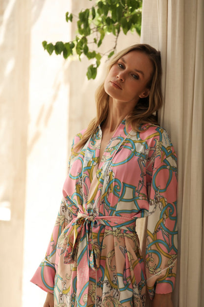 Aurelie Rose Kısa Kimono Sabahlık