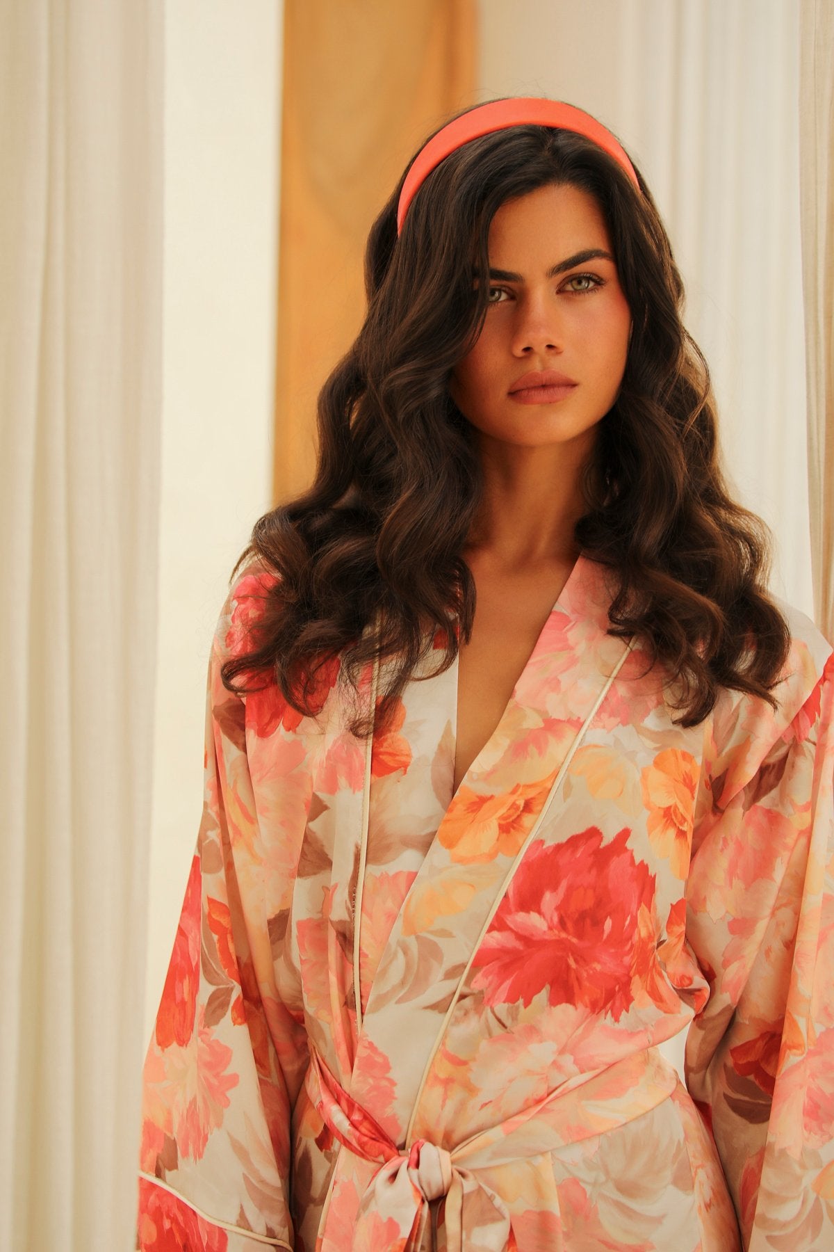 Nuit Florale Kısa Kimono Sabahlık