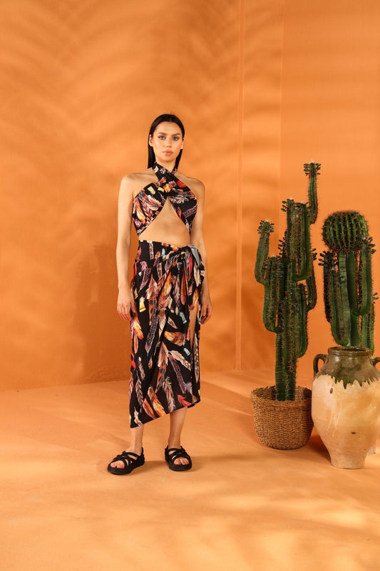 BLACK FEATHER PAREO ETEK