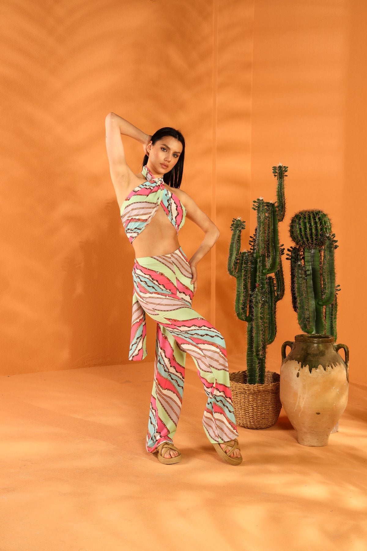 PINKY PROMISE ŞAL PANTOLON TAKIM