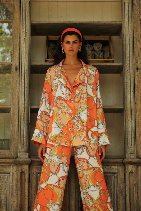 Aurelie Orange Pantolon