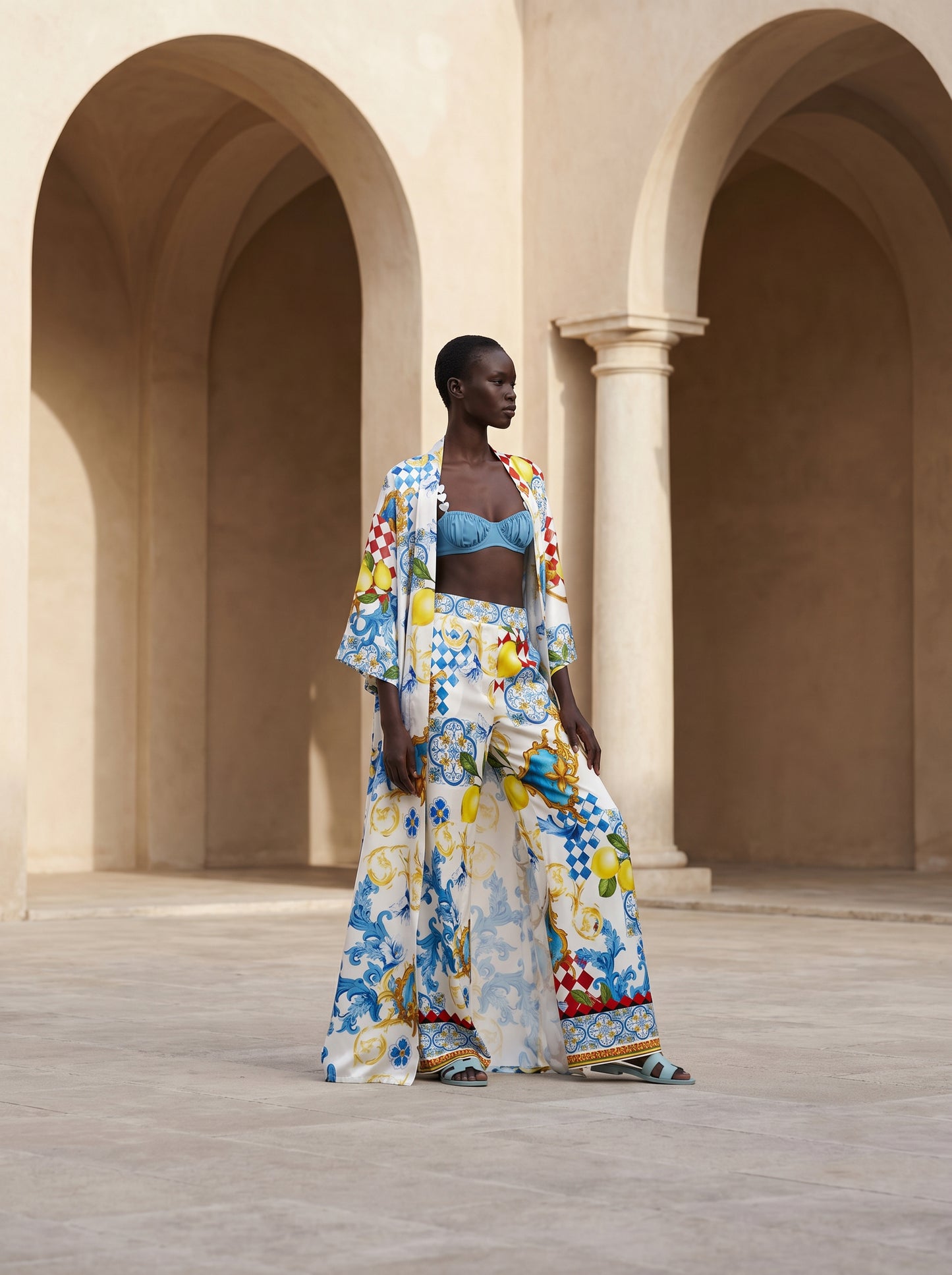 CAPRI UZUN Kimono&PANTOLON TAKIM