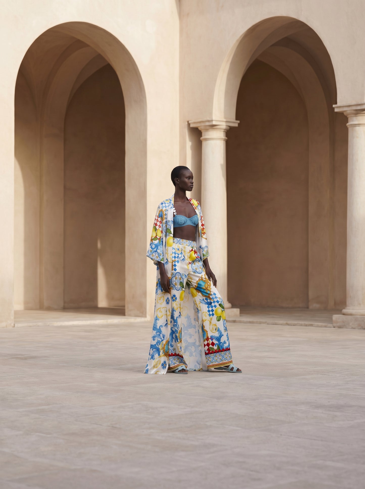CAPRI UZUN Kimono&PANTOLON TAKIM