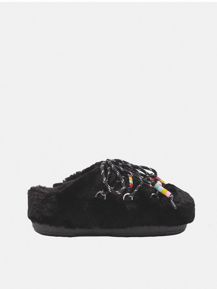 MULE BLACK FAUX FUR BEADS