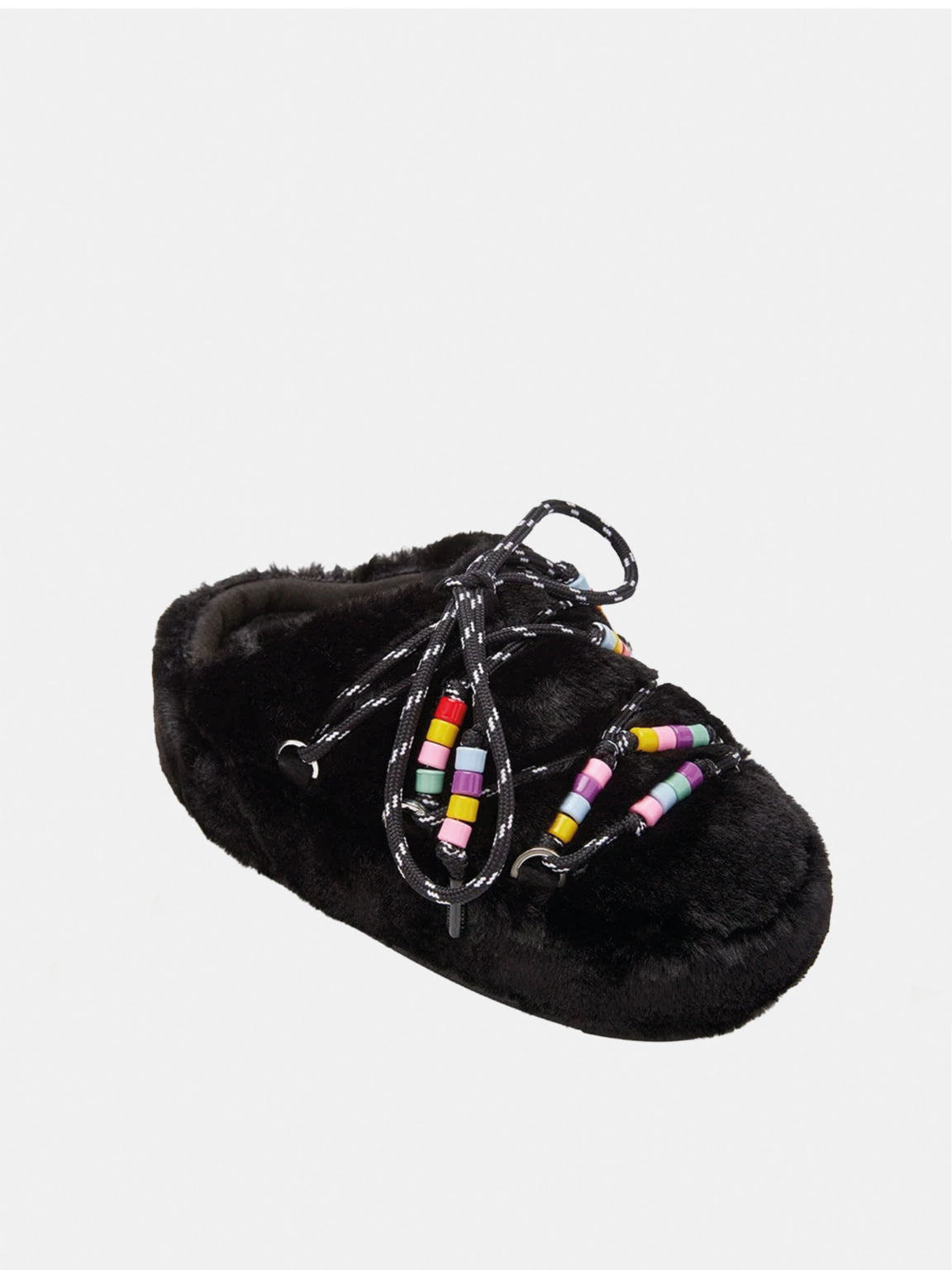 Mule Black Faux Fur Beads