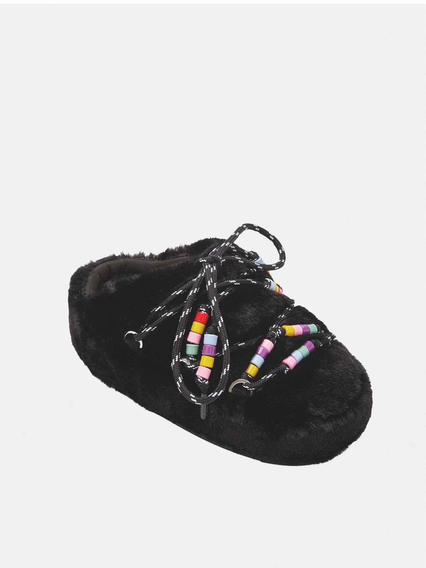 MULE BLACK FAUX FUR BEADS