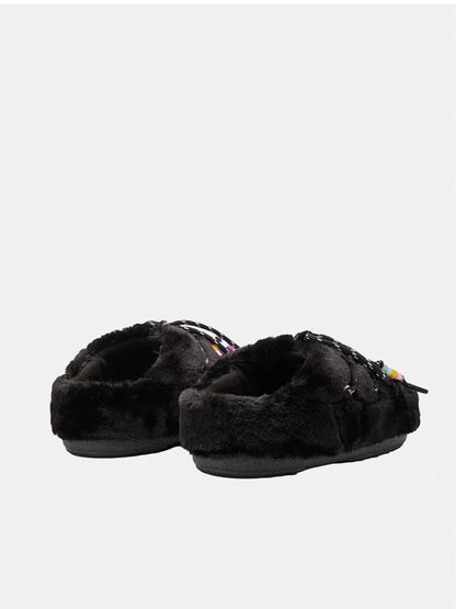 Mule Black Faux Fur Beads