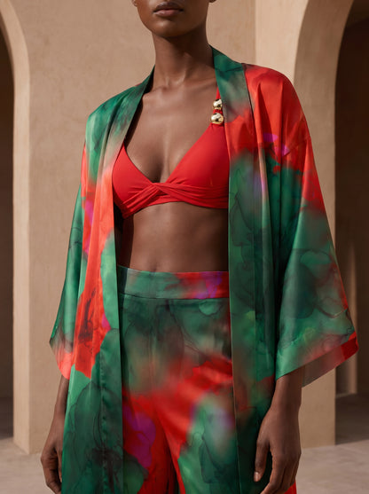 SANTORINI UZUN Kimono&PANTOLON TAKIM