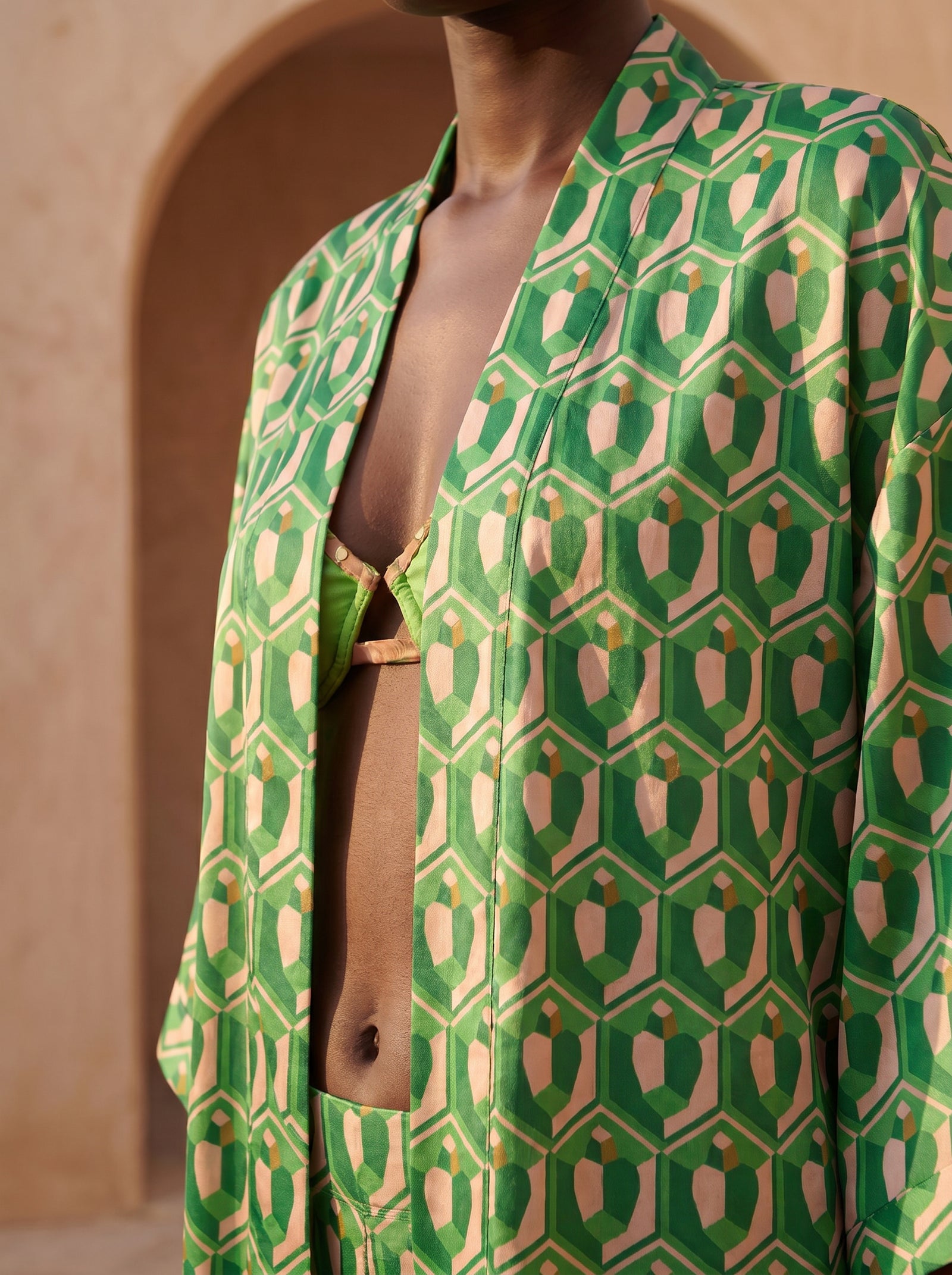 MENTON UZUN KIMONO&PANTOLON TAKIM