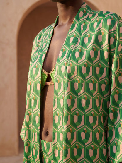 MENTON UZUN Kimono&PANTOLON TAKIM