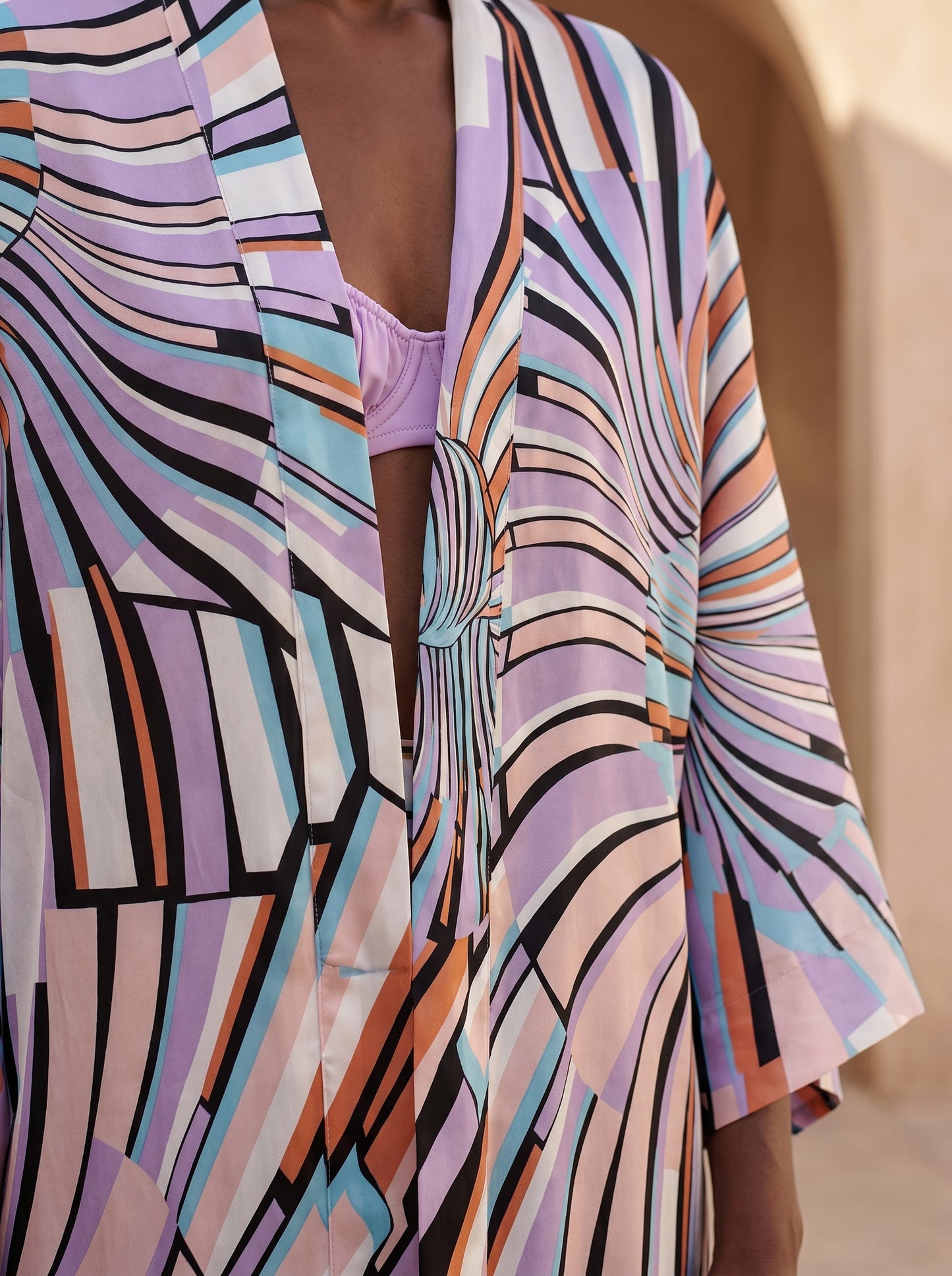 SPLIT BÜZGÜLÜ UZUN Kimono