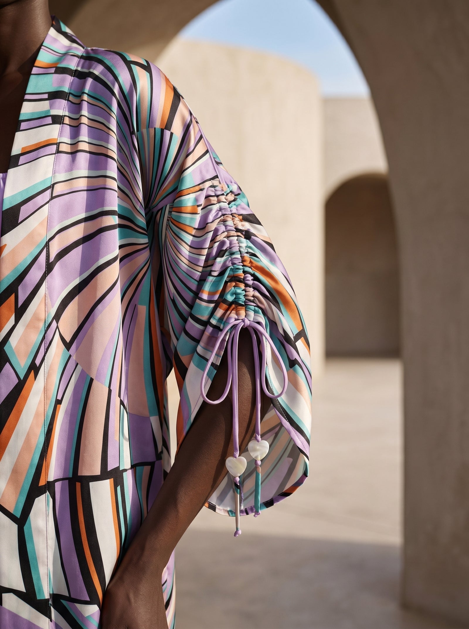 SPLIT BÜZGÜLÜ UZUN KIMONO&PANTOLON TAKIM