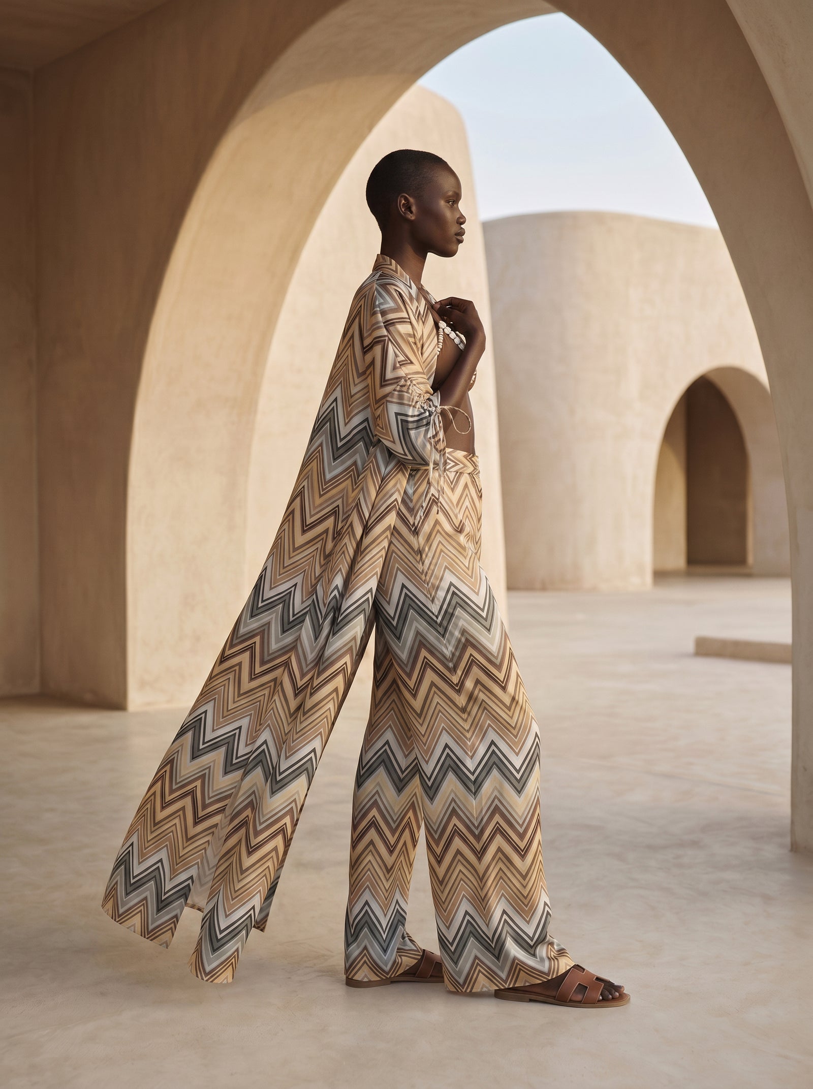 MONACO BÜZGÜLÜ UZUN KIMONO&PANTOLON TAKIM