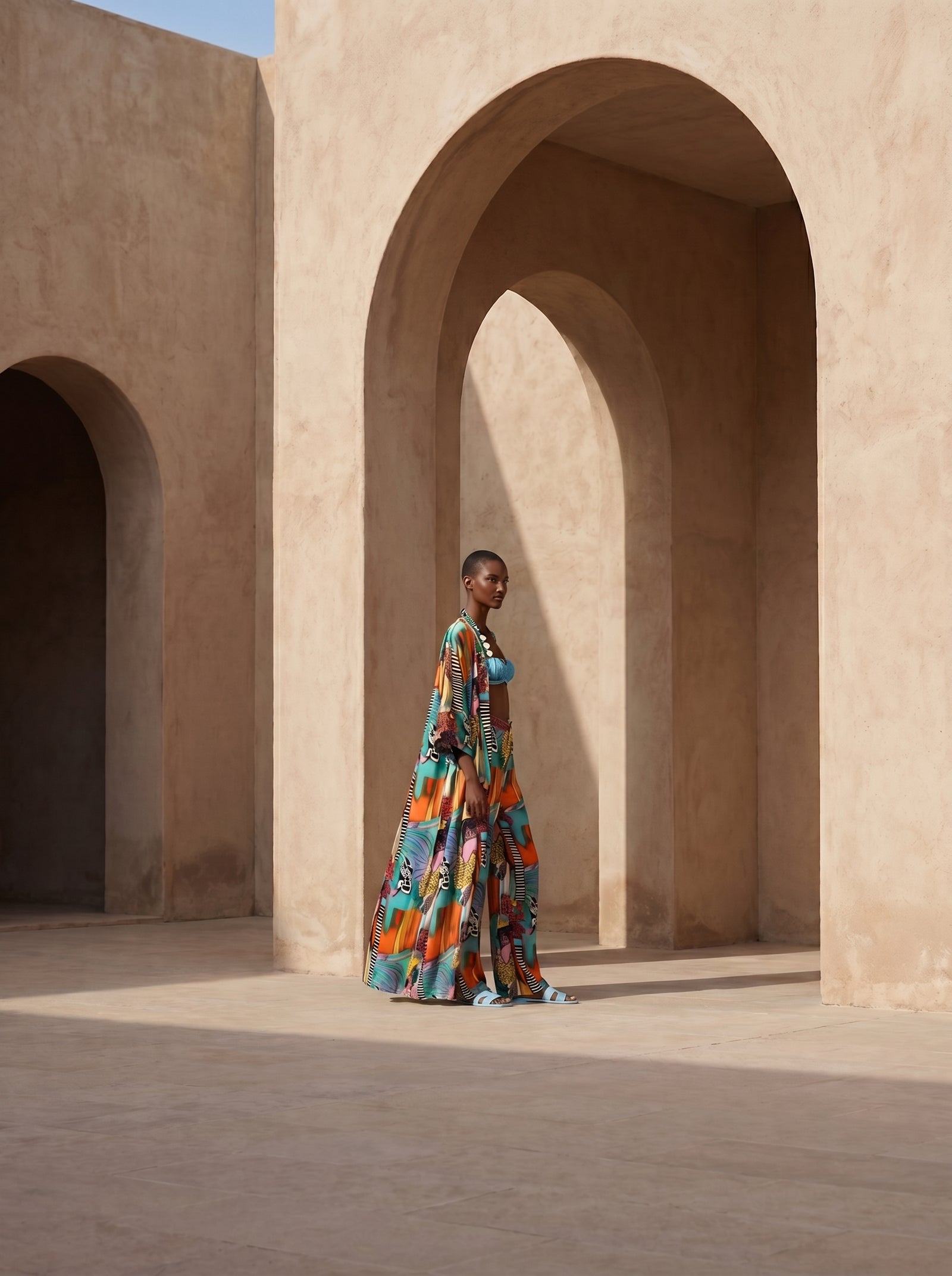 AMALFI UZUN KIMONO&PANTOLON TAKIM