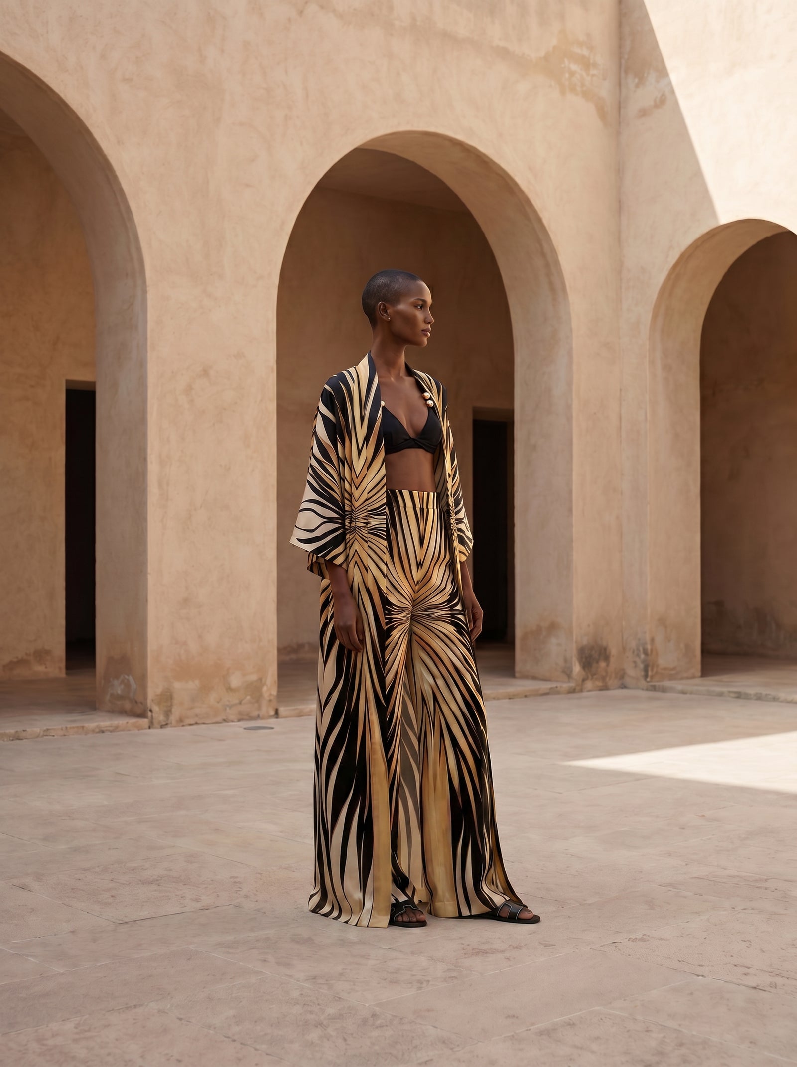 MALAGA UZUN KIMONO&PANTOLON TAKIM