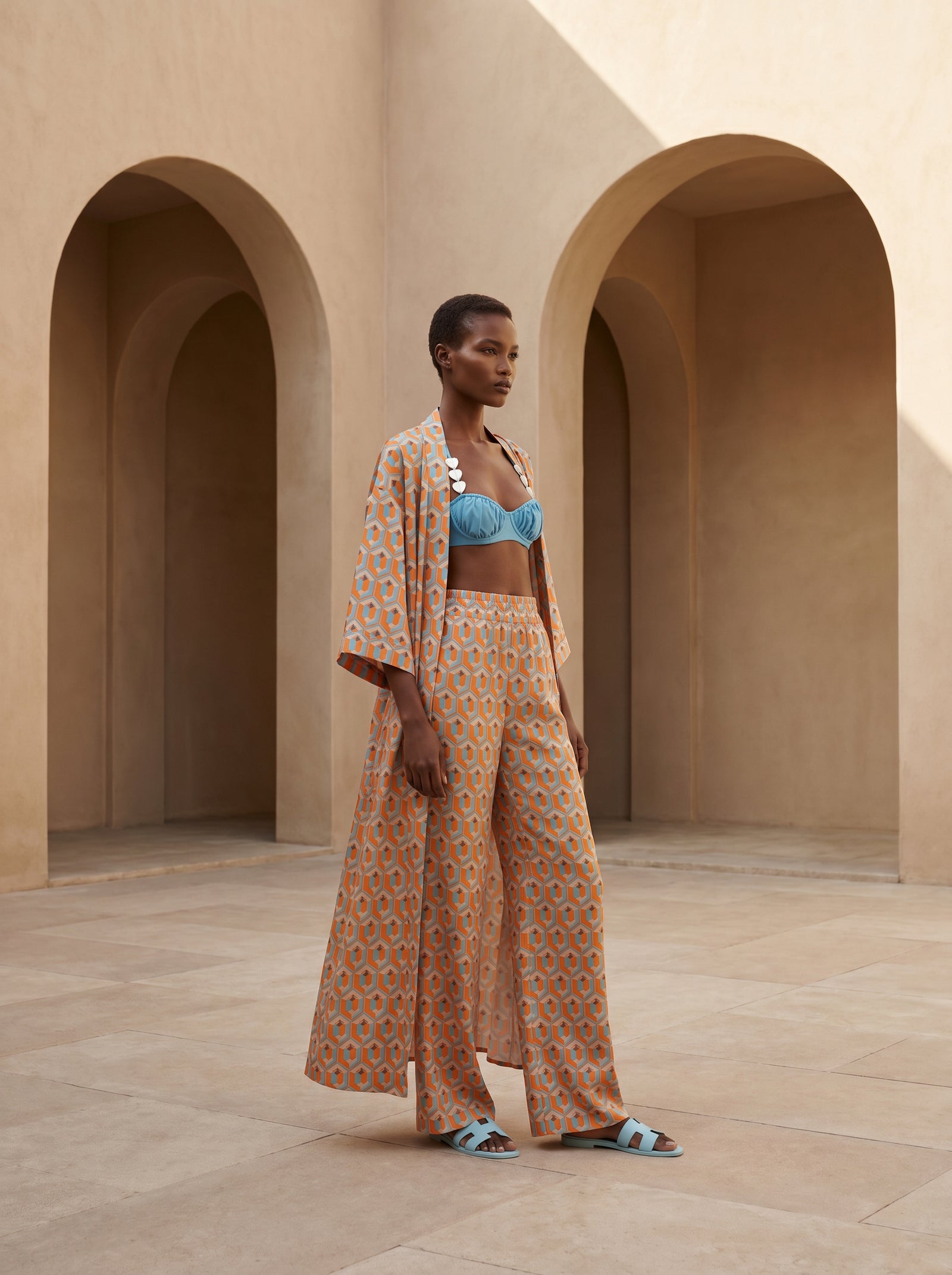 CANNES UZUN KIMONO&PANTOLON TAKIM