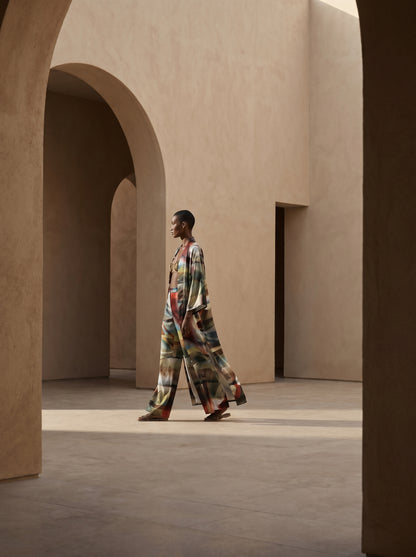 POSITANO UZUN Kimono&PANTOLON TAKIM