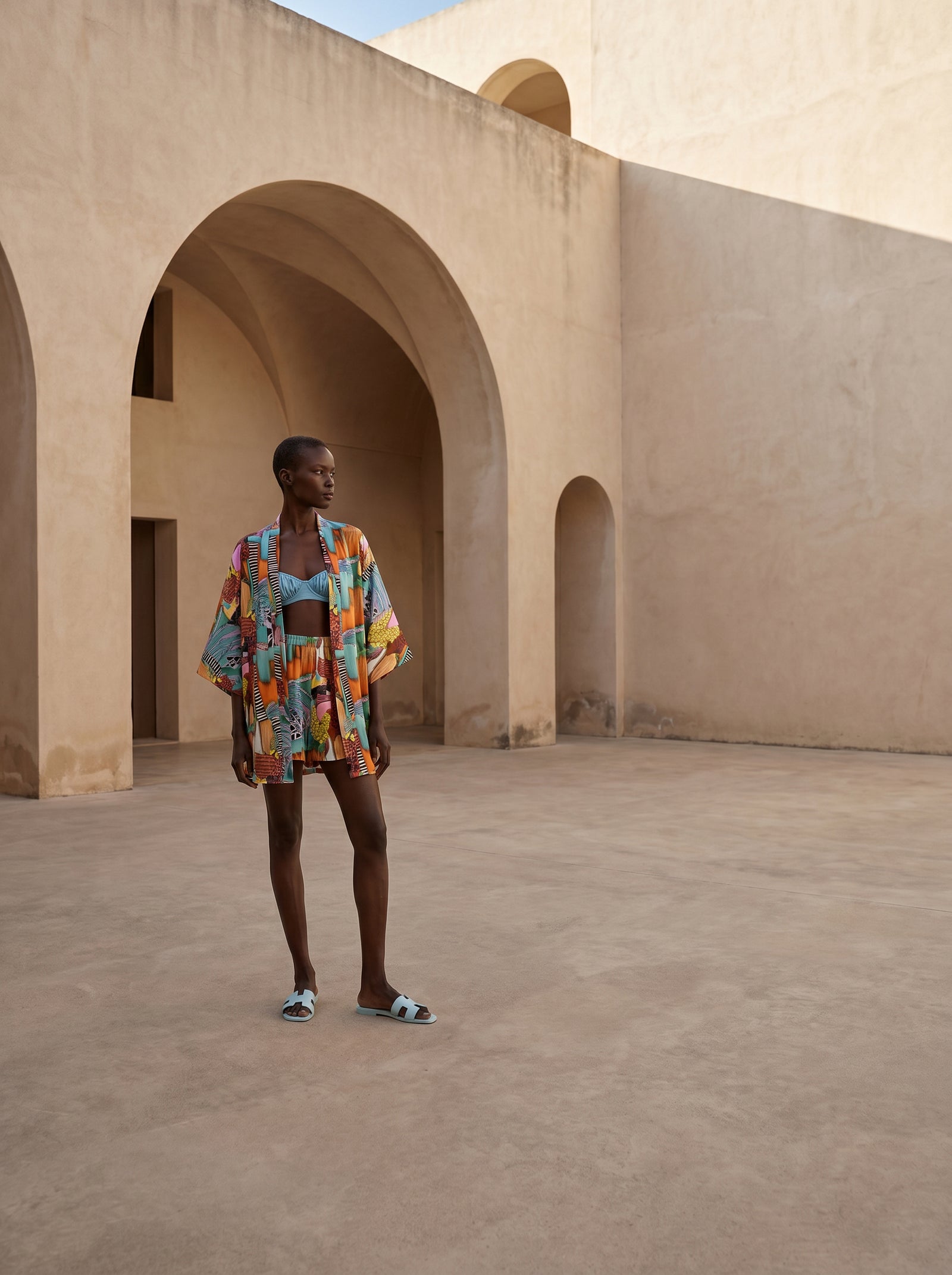AMALFI KISA KIMONO&ŞORT TAKIM