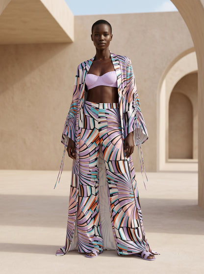 SPLIT BÜZGÜLÜ UZUN Kimono&PANTOLON TAKIM
