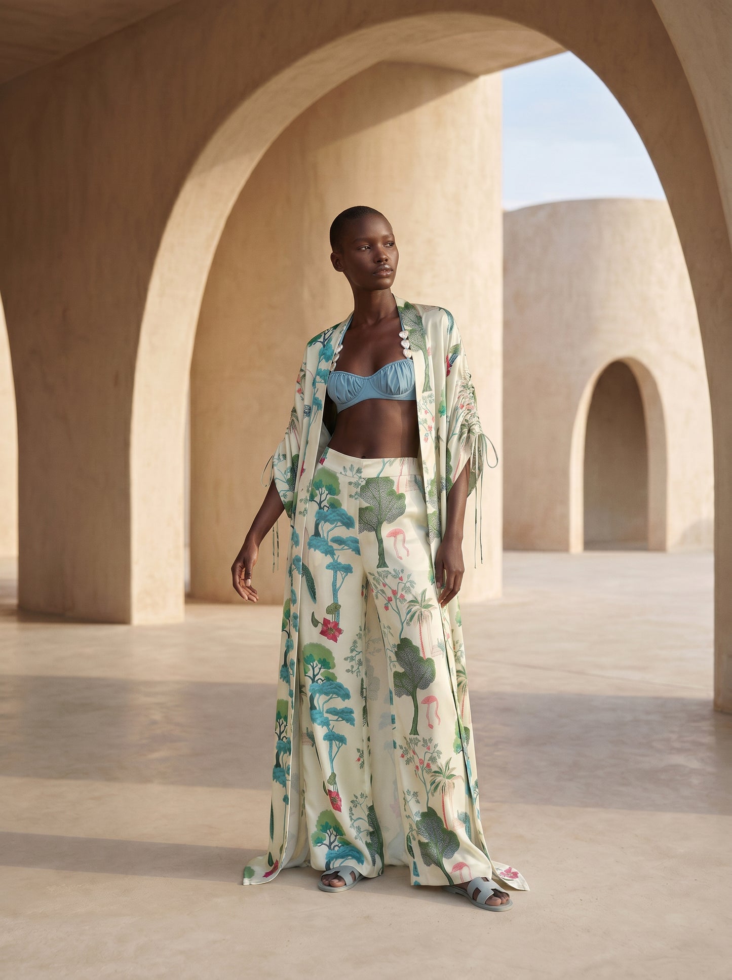 ST. TROPEZ BÜZGÜLÜ UZUN KIMONO