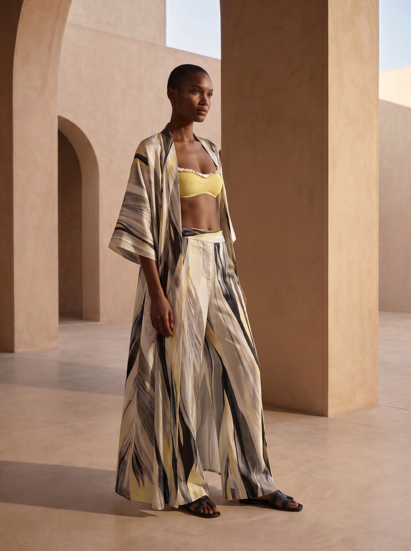 RHODES UZUN KIMONO&PANTOLON TAKIM