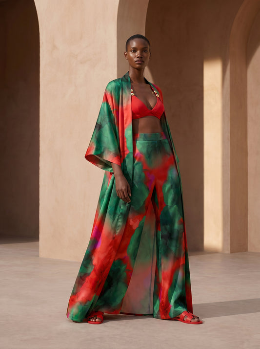SANTORINI UZUN Kimono&PANTOLON TAKIM