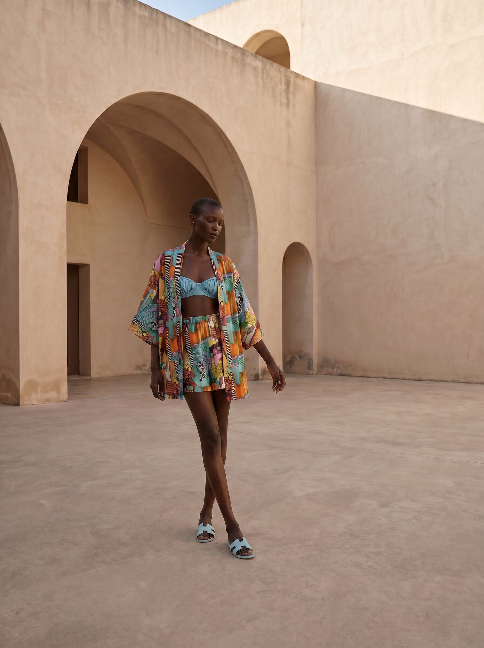 AMALFI KISA KIMONO&ŞORT TAKIM