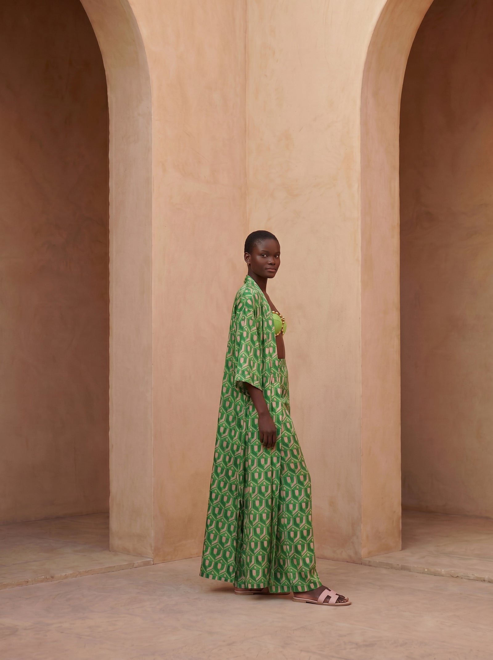 MENTON UZUN KIMONO&PANTOLON TAKIM