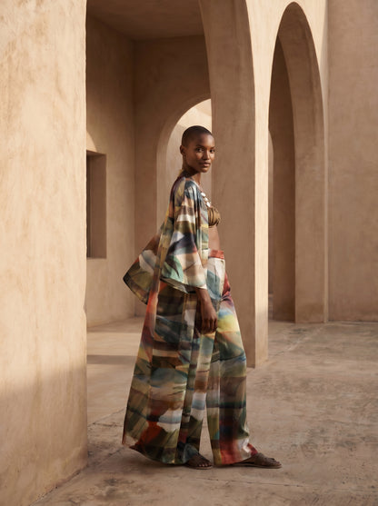 POSITANO UZUN Kimono&PANTOLON TAKIM