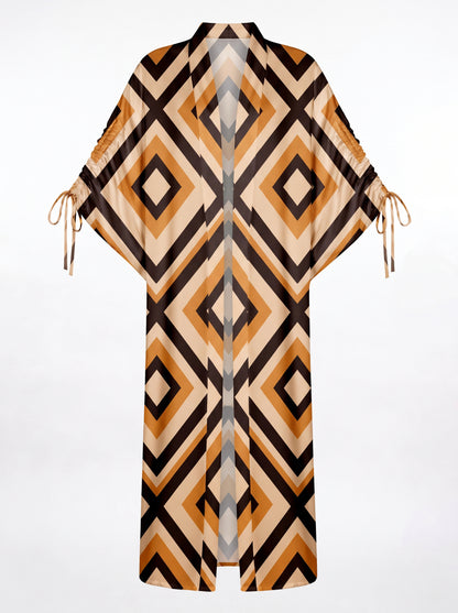NAXOS BÜZGÜLÜ UZUN KIMONO&PANTOLON TAKIM