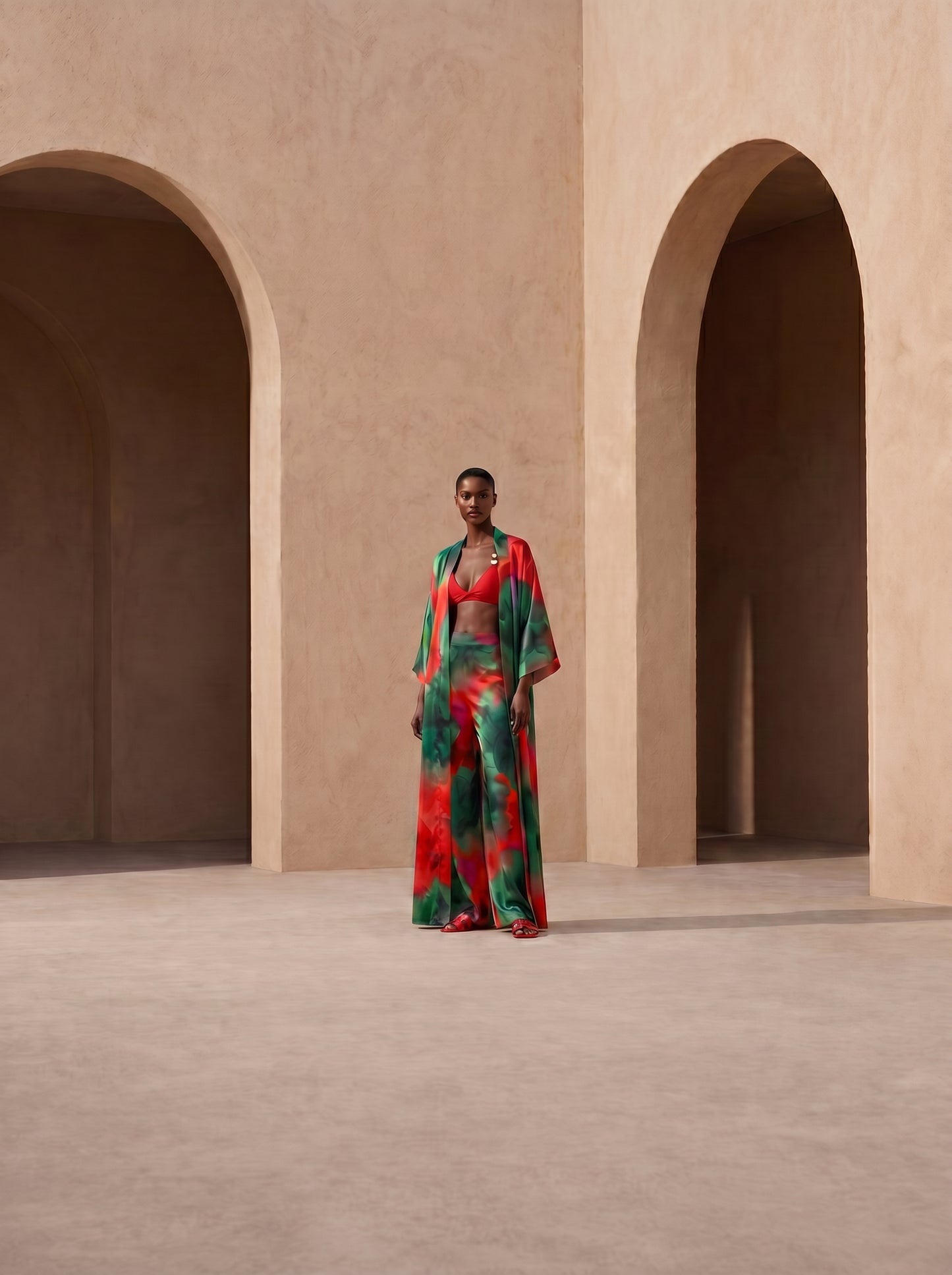 SANTORINI UZUN Kimono&PANTOLON TAKIM