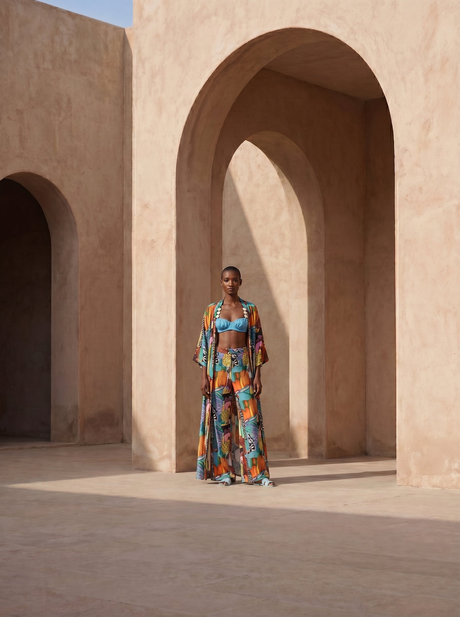 AMALFI UZUN KIMONO&PANTOLON TAKIM