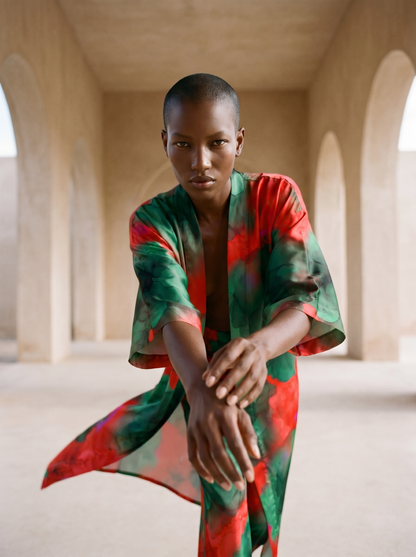 SANTORINI UZUN Kimono&PANTOLON TAKIM
