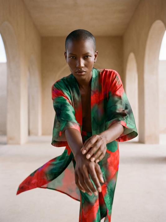 SANTORINI UZUN Kimono&PANTOLON TAKIM