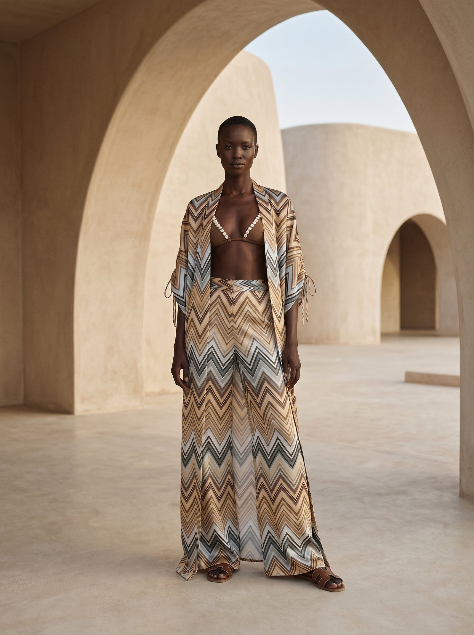 MONACO BÜZGÜLÜ UZUN KIMONO&PANTOLON TAKIM