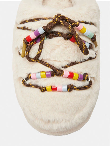 Mule Cream Faux Fur Beads