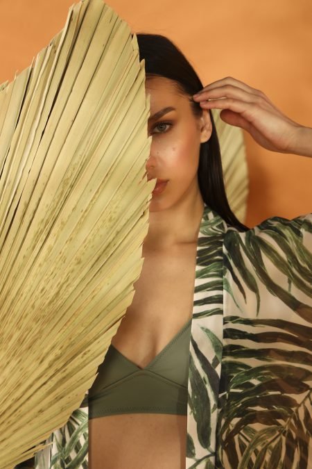 WHITE BOTANICAL KISA KİMONO