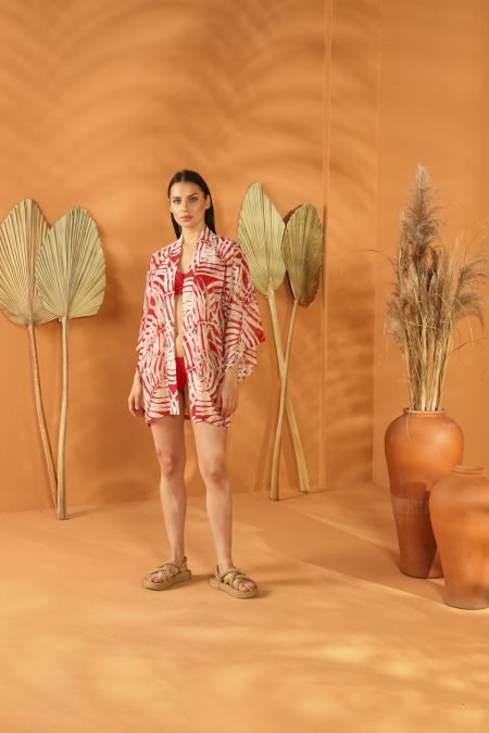 DEEP RED KISA KİMONO