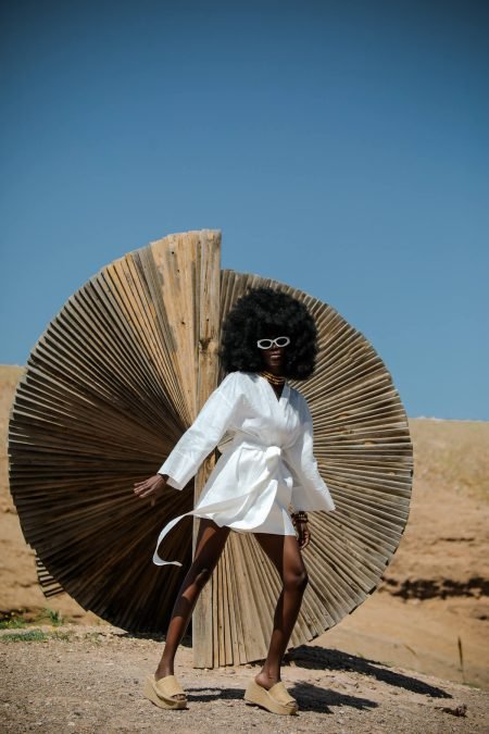 La Pause Beyaz Kısa Kimono