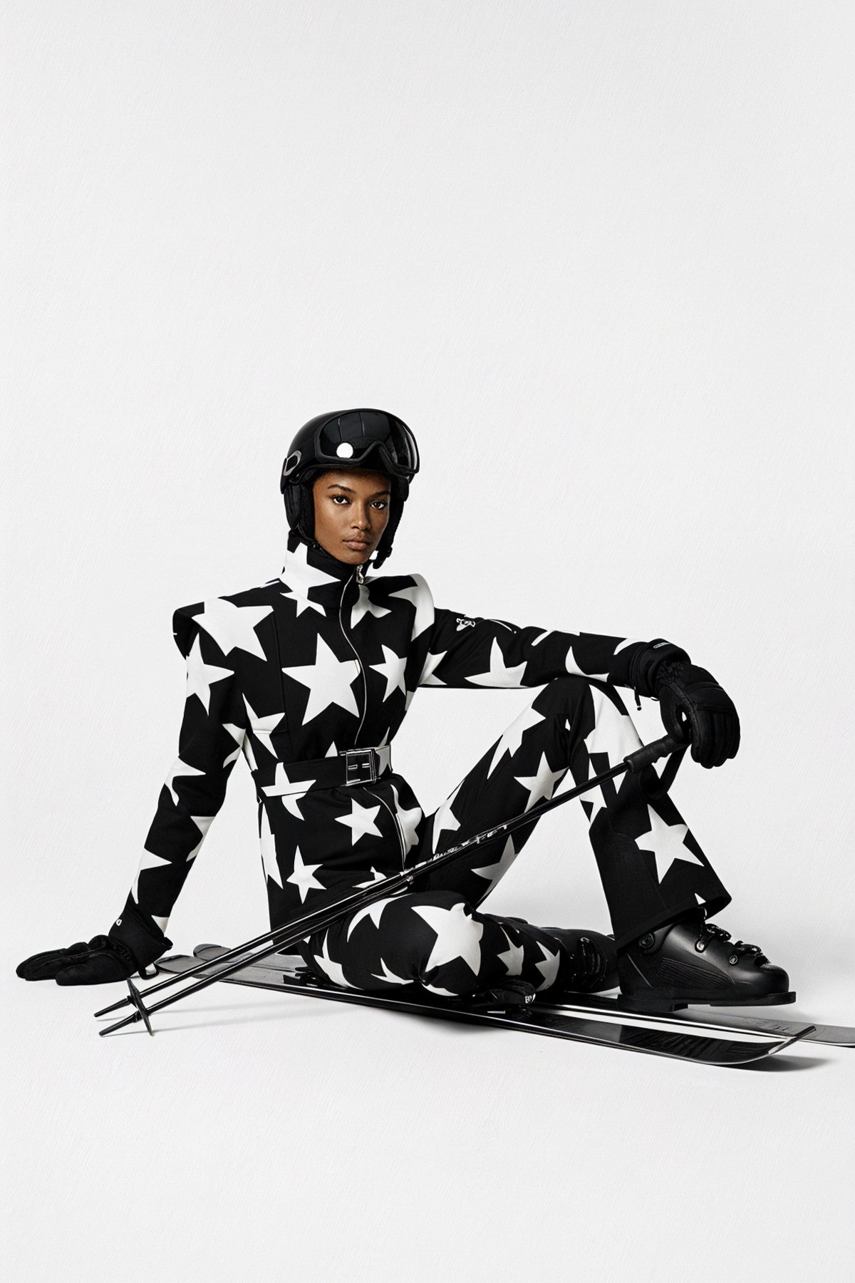 Les Deux Alpes-Noir Kayak Tulumu - Boot Cut